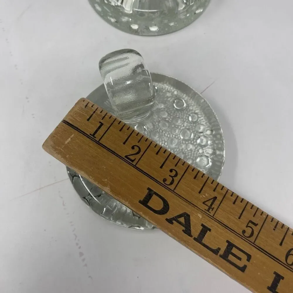 2) VTG Svend Jensen Danish Bubble Glass Votive Candle Holders